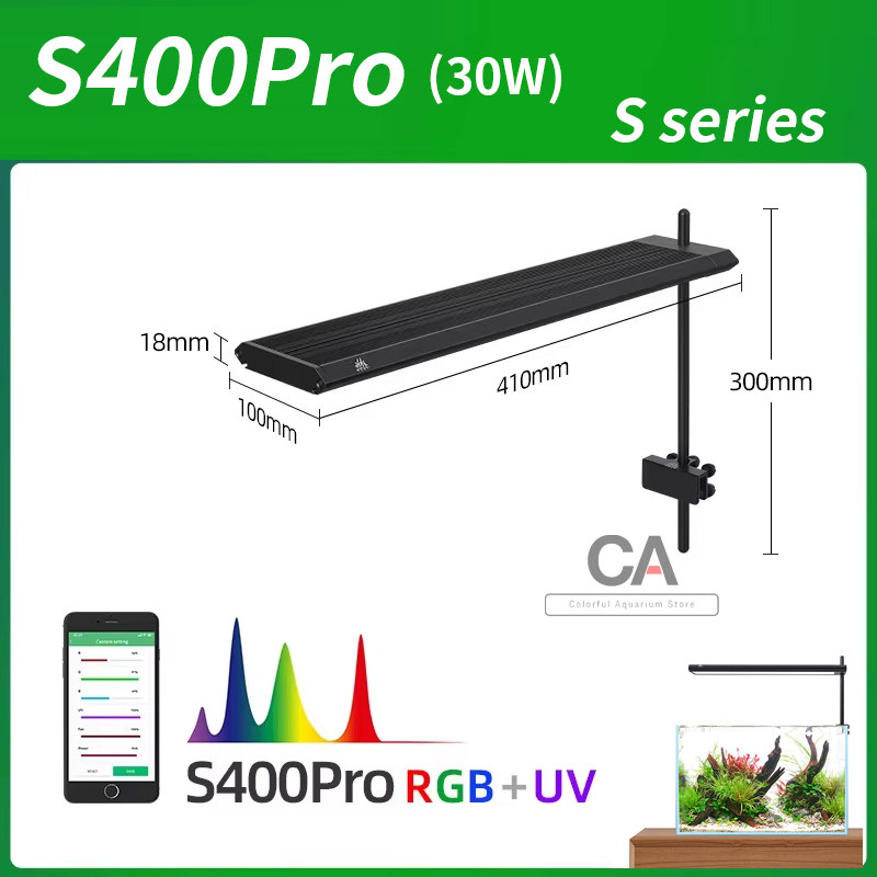 Planted Aquarium Uv Light - WEEK AQUA S Series RGB+UV ไฟตู้ปลาแบบสเปกตรัมเต็มรูปแบบ