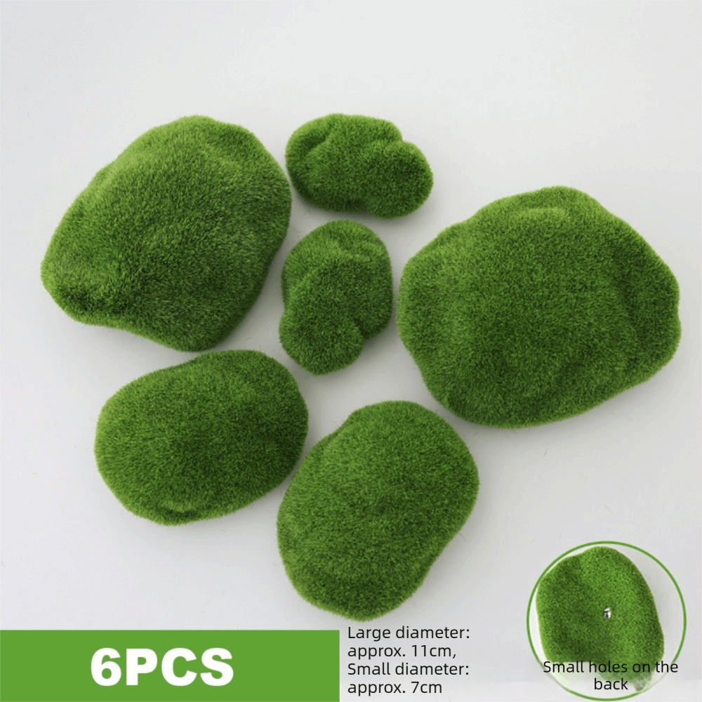 Planted Aquarium Moss - หินมอสประดิษฐ์สีเขียว 2/4/6/10 ชิ้น สำหรับตกแต่งไมโครแลนด์สเคป โฟมมอสขนาดเล็ก หินมอสจำลอง