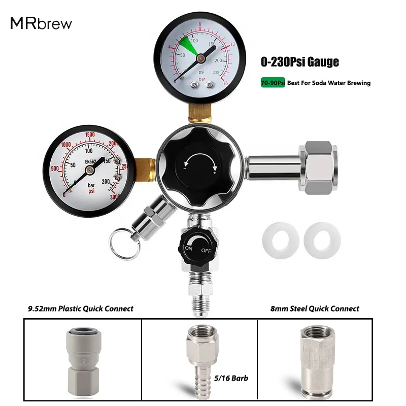 Co2 Regulator Dual Stage - Dual Gauge Co2 Regulator แรงดันสูง Co2