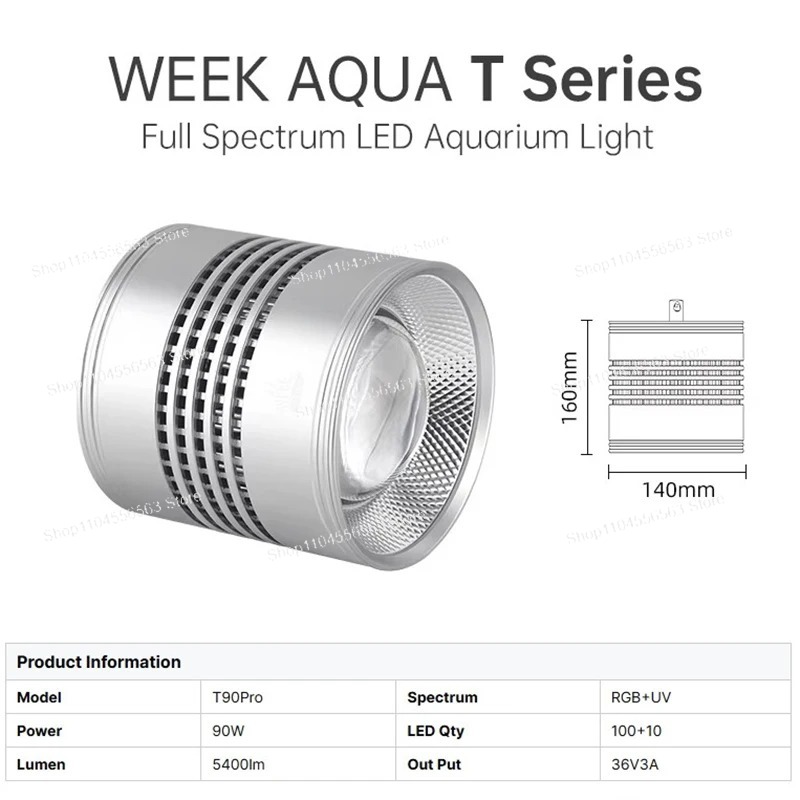 ไฟตู้ปลา T90 PRO 90W RGB+UV LE - Planted Aquarium Uv Light บทวิจารณ์และราคา
